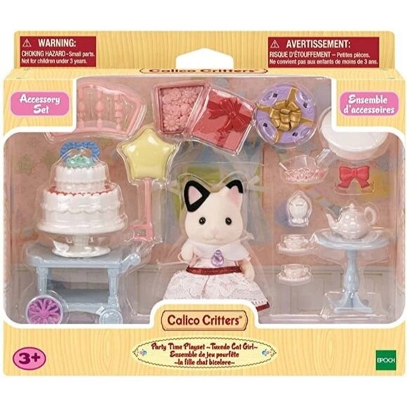 CALICO CRITTERS #CC1975 Tuxedo Cat Party Time Play Set NEW - Picture 1 of 8